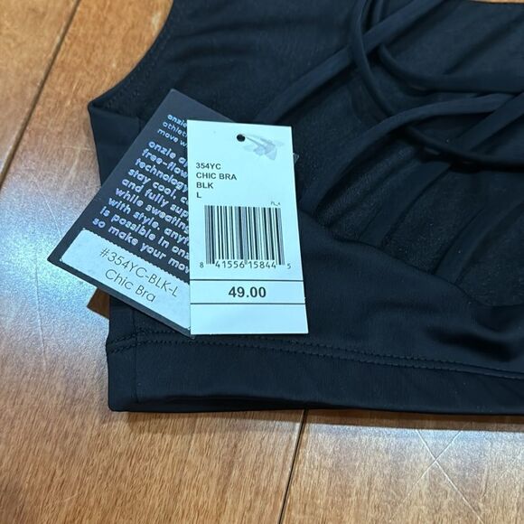 NWT Onzie chic black yago workout sports bra size L - Picture 7 of 9